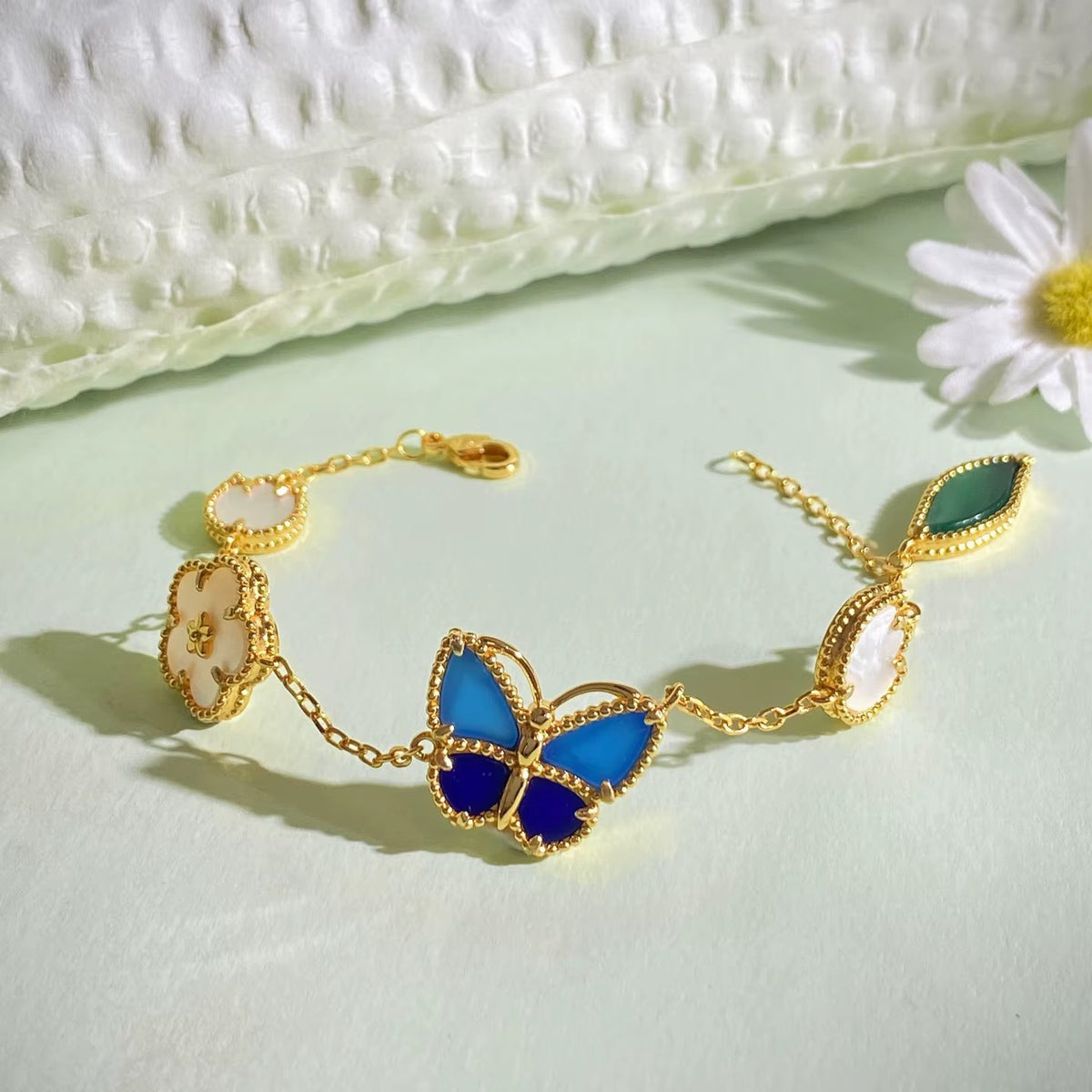 Jardin d’Azur delicate gold-tone bracelet – Aura Jewels