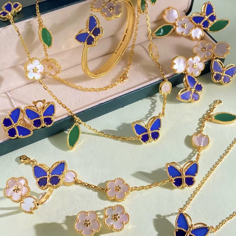 Complete five-piece Jardin d’Azur jewelry set – Aura Jewels