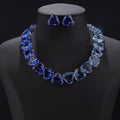 Éclat Trillion blue cubic zirconia necklace and earrings – Aura Jewels