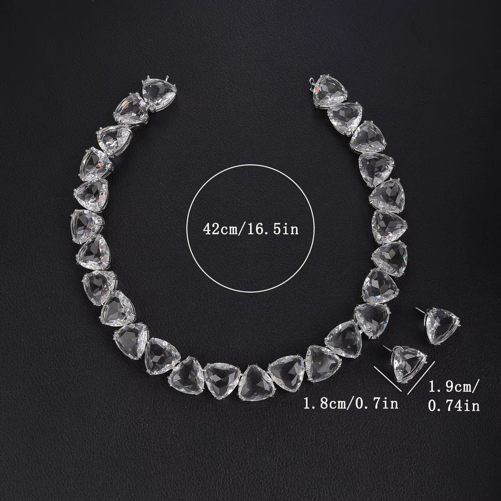 Éclat Trillion jewelry set dimensions – Aura Jewels